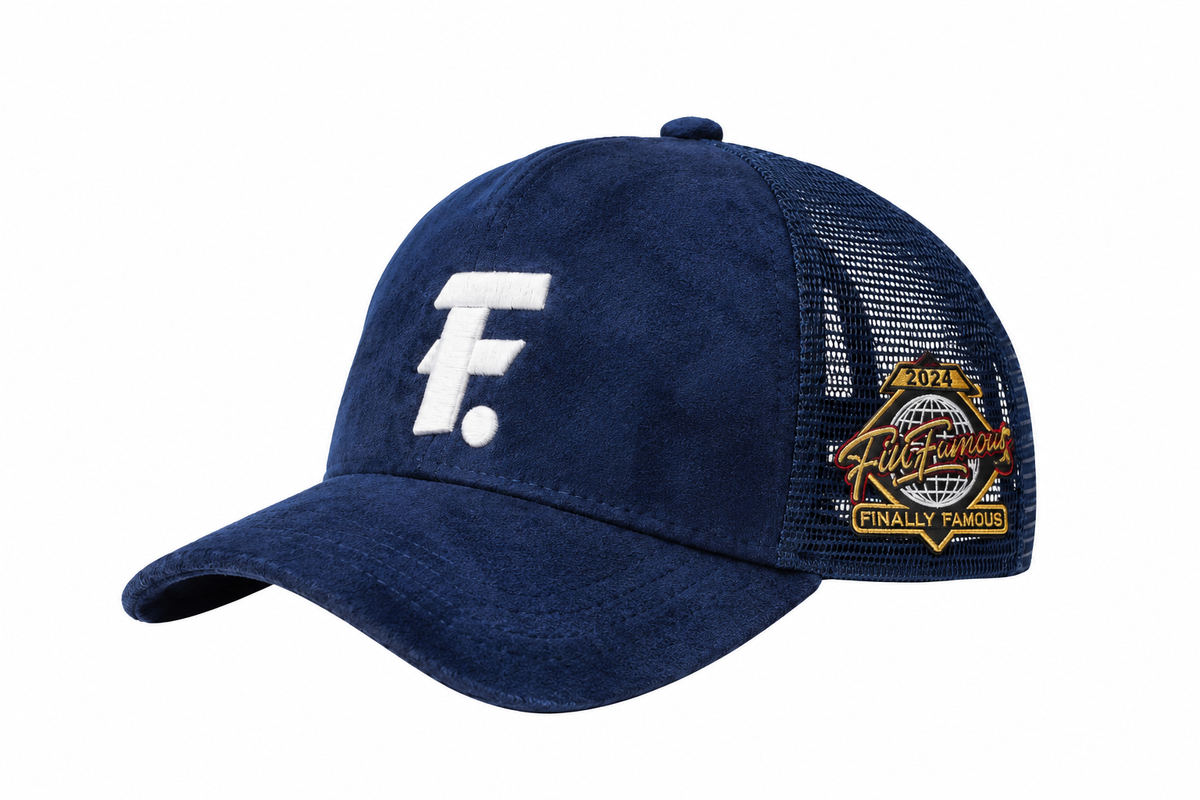 F. Suede Hat Navy blue