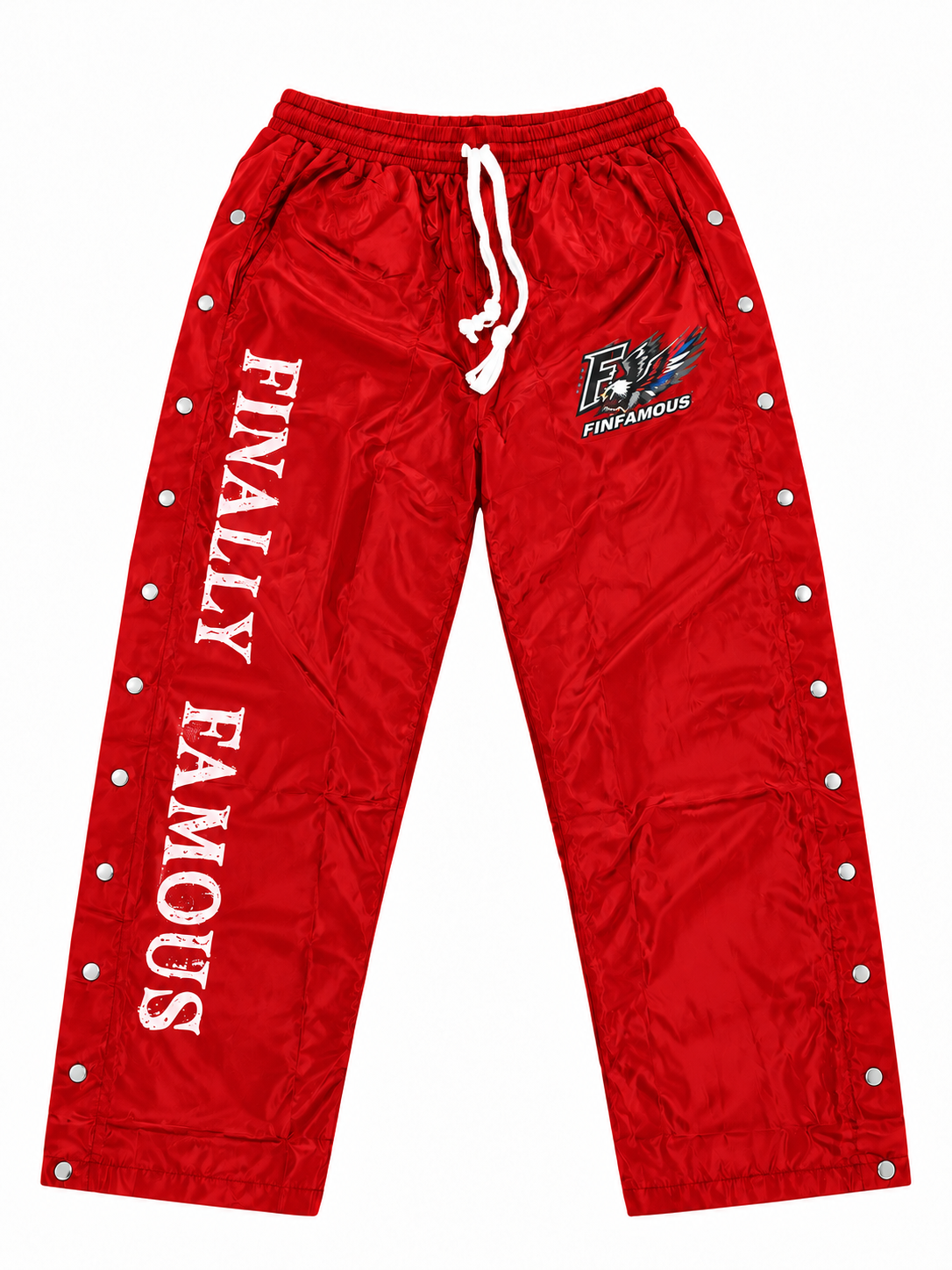 Bird windbreaker Button pants Red