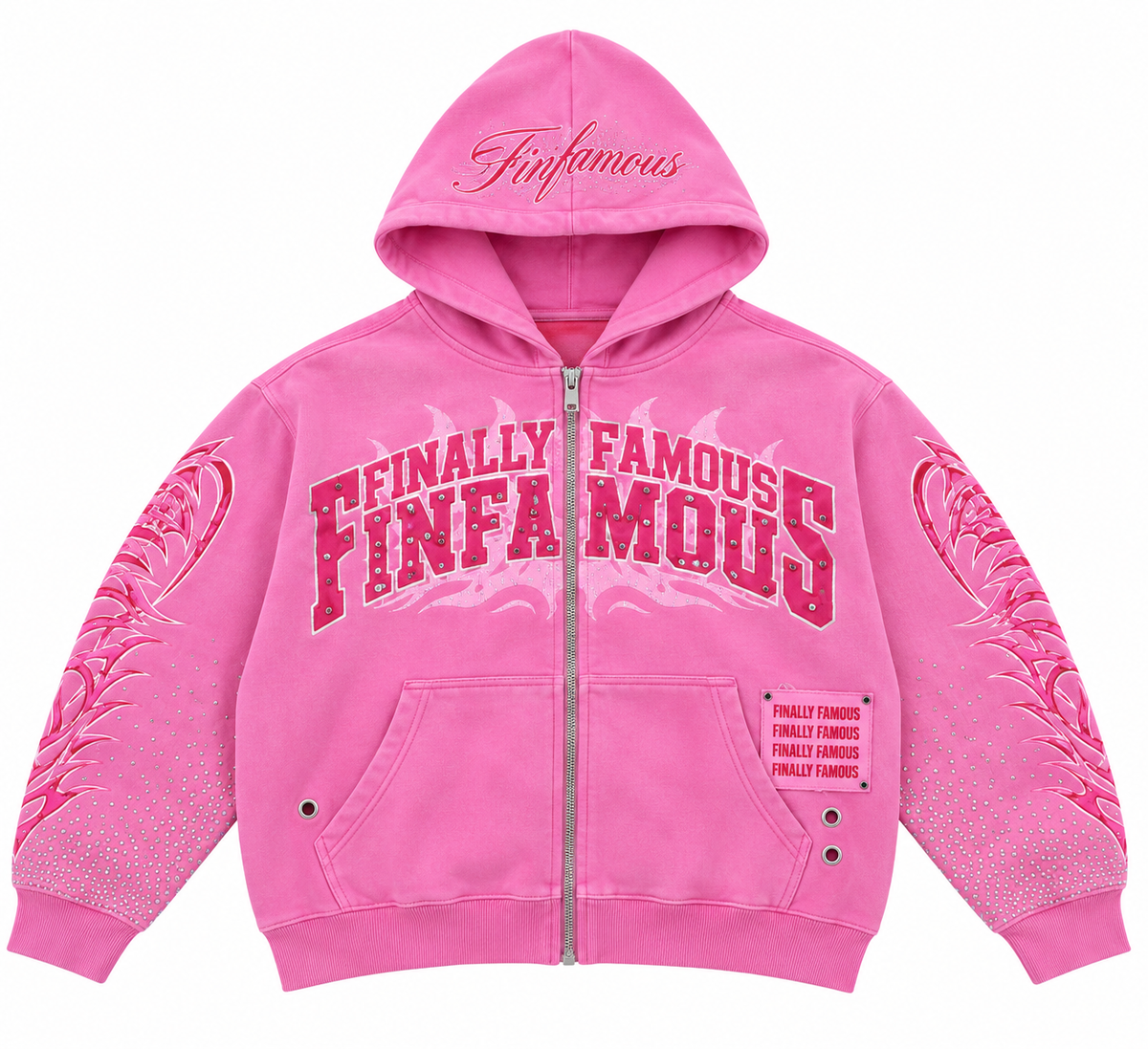 Rhinestone Hoodie Zip up
